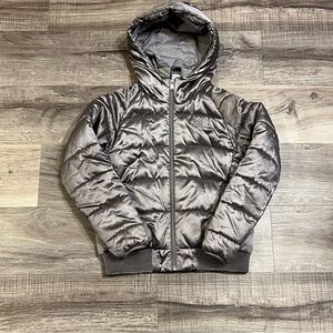 The North Face Metallic Gray Puffer Jacket
